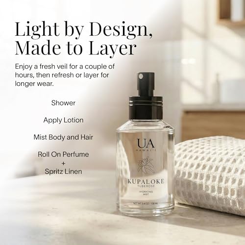 Kupaloke Tuberose Body & Hair Mist - Hydrating Island Fragrance, 3.4 oz - Vegan & Cruelty-Free