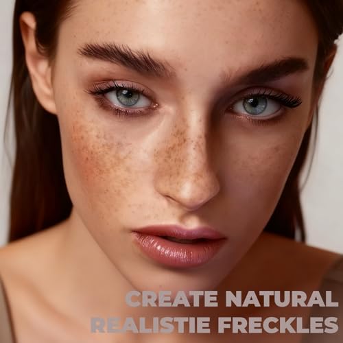 2PCS Freckle Pen, Soft Dot Faux Freckle Stamp for Natural Lifelike Sun-kissed Makeup, Waterproof & Long Lasting Quick Dry Magic Fake Freckles Stain Marker (01 Light & 02 Medium)