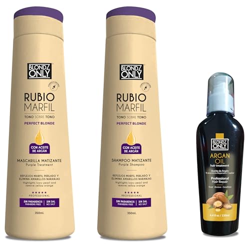 Blondz Only Blonde Hair Toning Kit with Shampoo, Mask & Argan Oil