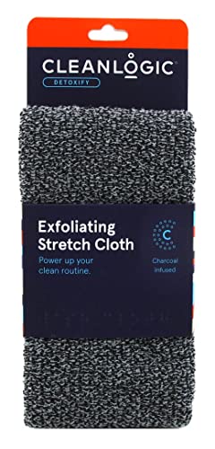 Charcoal Exfoliating Wash Cloths - Stretchy Back & Body Cleansing (Pack of 2)