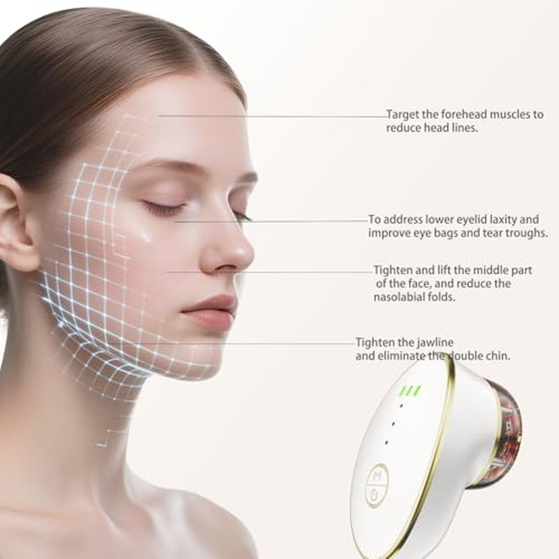 3 IN 1 Lymphatic Drainage Massager Contour Face Cupping Red-light Skin tightening facial tool Double Chin Reducer
