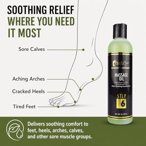 Foot Spa Pedicure Massage Oil with Callus Care - Cooling, 8 oz