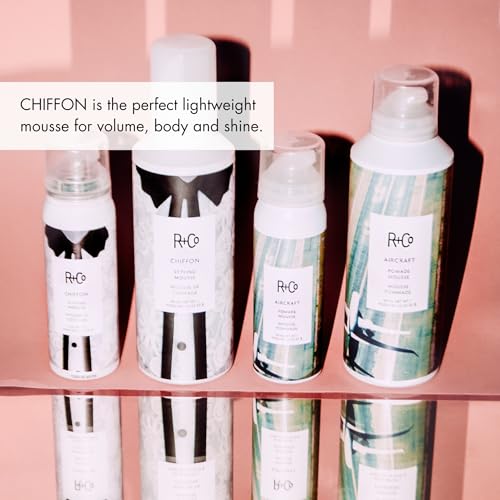 R+Co CHIFFON Styling Mousse ? Lightweight Hair Foam, Adds Volume & Texture, All Hair Types