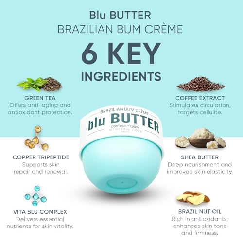 Martinni Brazilian Bum Cream ? 8.8oz | Cellulite Booty Cream for Firming, Hydrating & Contouring | Smoothing Body Butter with Brazil Nut, Shea Butter & Vita Blu Complex | Lifts, Tightens.