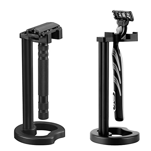 SANWA Stainless Steel Razor Holder Stand - Black Variation for Shaving Razors