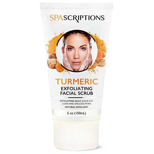 Turmeric Exfoliating Facial Scrub Natural Exfoliant to Cleanse Skin, Facial Wash - 5 Oz. Deep Cleansing and Rejuvenating