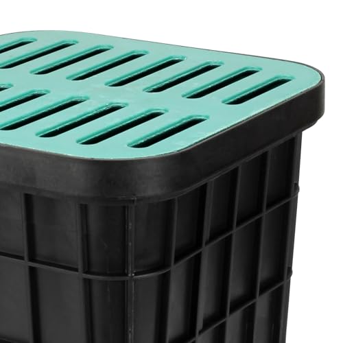 Large 15x15x15 Inch Drain Catch Basin with Fiberglass Grate for Yard Drainage