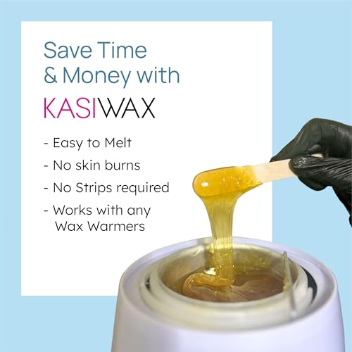Hard Wax Beads for Hair Removal ? 1.1lb Professional Waxing Beads for Coarse Hair, Face, Underarms, Back, Chest, Brazilian, Bikini & Legs + Gloves & 10 Large Applicator Sticks for Home & Salon Waxing