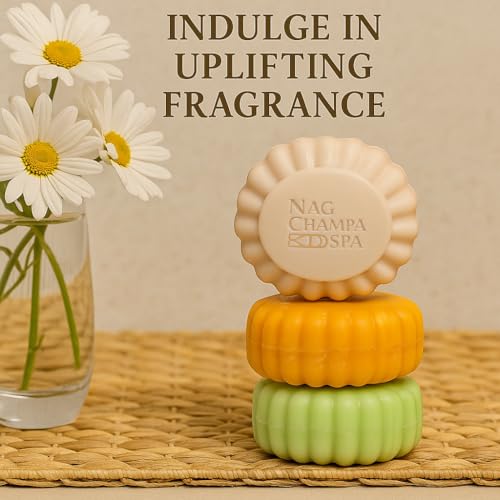 Nag Champa Soap Gift Set - 6 Bars (5.2 oz / 150gms Each) - 2 Bars of Nag Champa, Sandalwood, and Patchouli.