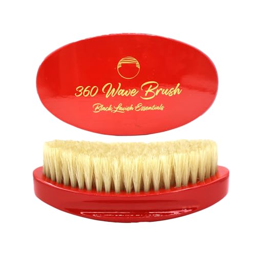 Men's Curved Boar Bristle Wave Brush for Deep Hair Styling - Soft or Hard
