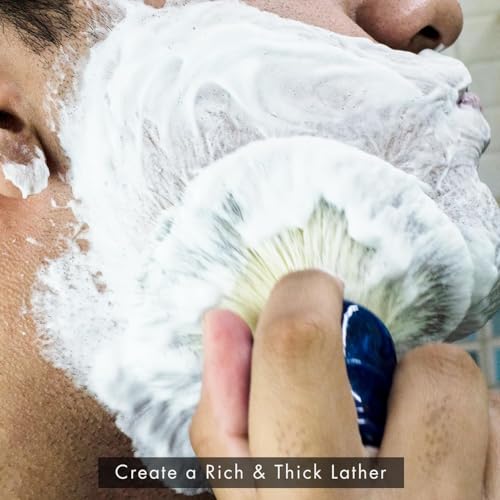 Luxury Shaving Brush for Men ? Dense Thick Knot, Premium Hair, Rich Lather for Cream & Soap, Traditional Wet Shaving Brush | BLUE MONSTER