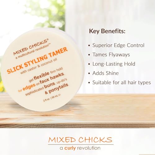 Mixed Chicks Edge Tamer with Castor & Coconut Oil - 2 Fl Oz Pack of 2