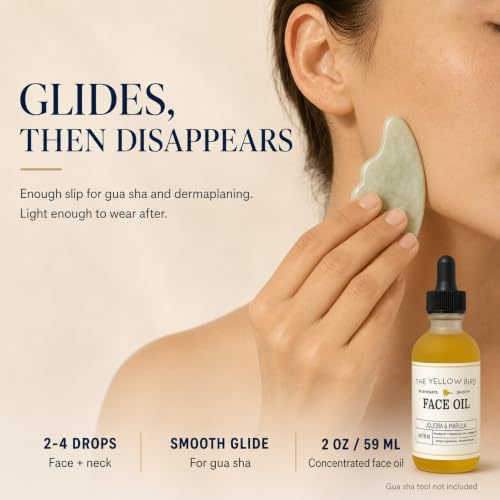 Marula & Jojoba Face Oil for Gua Sha & Dermaplaning - Lightweight, 2 oz