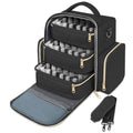 YOREPEK Black Nail Polish Organizer Holds 72 Bottles, Travel & Makeup Bag