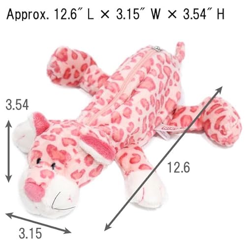 NICI Leopard Pink Cosmetic Bag, For women, Lip case, for Makeup and Essentials, Animal Figure Bag, Daily Cosmetic Bag, Travel Case