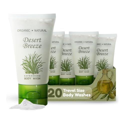 Desert Breeze 1 oz Body Wash Set - Refreshing Green Tea Lemongrass, Pack of 20 Travel Sizes