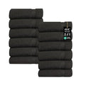 A1HC Wash Cloths Set (13x13 Inches), 500 GSM 100% Ring Spun Cotton, Oeko-TEX Green Certified, Zero Twist, Ultra Soft, Quick Dry & Highly Absorbent, Soft Washcloths (Black Onyx, 12 Piece Wash Cloth)