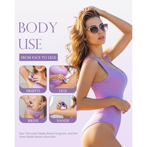 Cordless Electric Razors for Women, Travel Electric Shaver with LED Display, IPX7 Waterproof Wet Dry, Rechargeable Body Trimmer Shaver for Pubic, Face,Bikini,arms, Legs