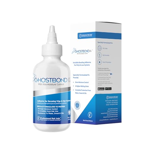 GhostBond XL Hair Replacement Adhesive 5oz - Invisible, Water & Oil-Resistant Wig Bond Glue, White Pack of 1