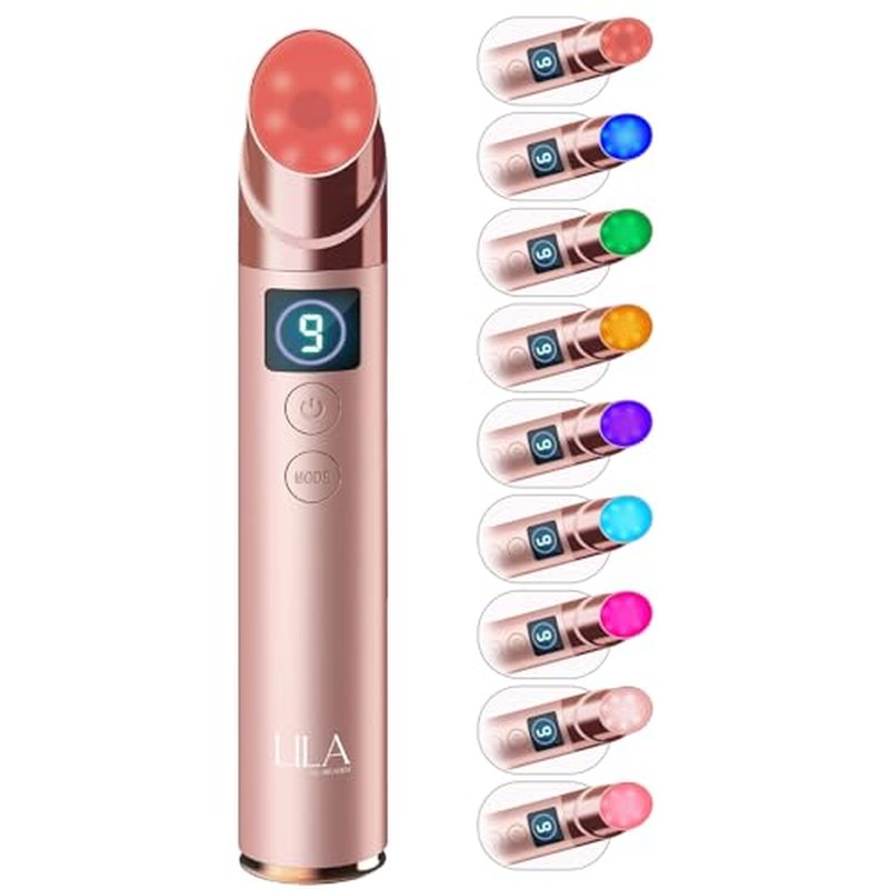 9-in-1 Glow Booster with Digital Display,Portable Facial Skin Care Device, Rose Pink Beauty Tool for Glass Skin Treatment,Rechargeable Real Glass Glow Beauty Massager with Multiple Light Modes