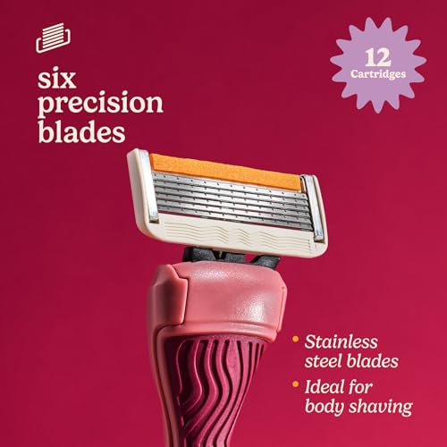 Dollar Shave Club Women’s Razor Refill Pack - 12 Count, 6 Blade, Extra Close Shave