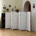 White 6-Panel Short Room Divider - 47.2 Inch Tall Folding Privacy Screen
