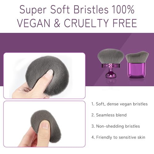 Purple BABYSHEEP Large Face & Body Makeup Brush Set with Drawstring Bag - 2 Pieces