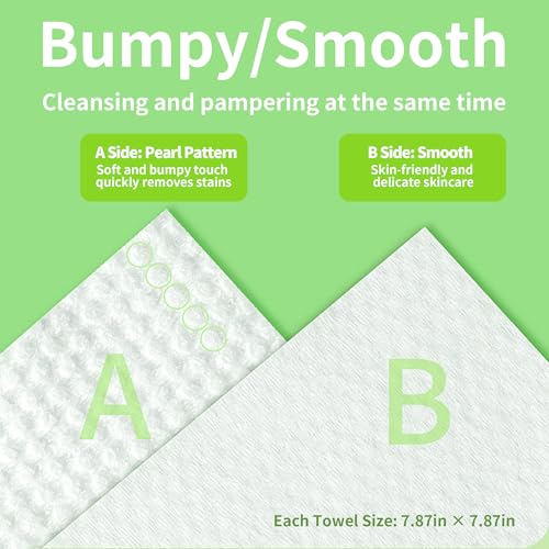 Extra Thick Disposable Face Towel, 100% Pure Cotton Face Towelettes Disposable, Ultra Soft Face Cloths for Sensitive Skin, Makeup Remover Dry Wipes, Facial Towels for Skincare, 140 Count