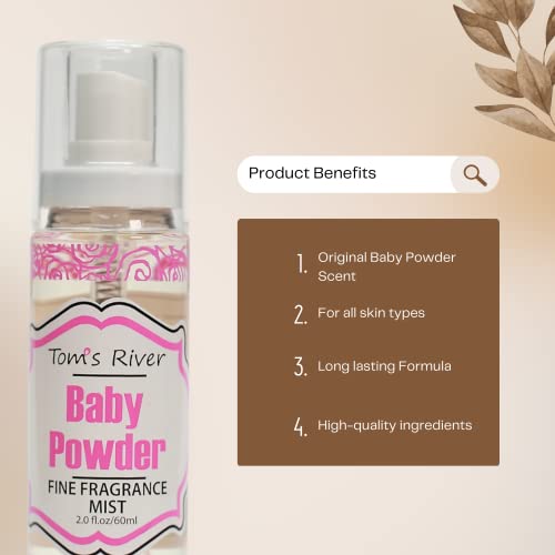 Unisex Baby Powder Scent Fragrance Mist - Long-Lasting 2 oz