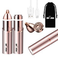 Gurelax Rose Gold 2-in-1 Electric Eyebrow & Facial Hair Trimmer with 3 Replacement Heads