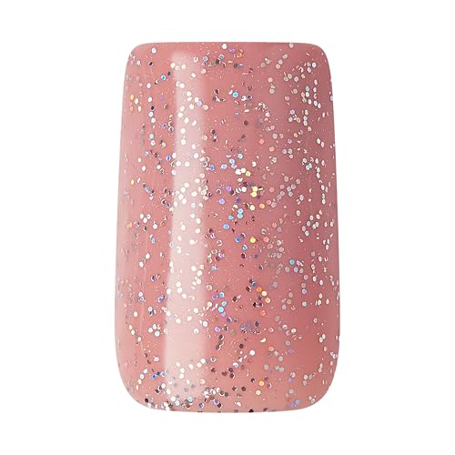 KISS Gel Fantasy, Press-On Nails, Nail glue included, 'Galaxy War', Medium Pink, Medium Size, Square Shape, Includes 24 Nails, 2g glue, 1 Manicure Stick, 1 Mini File