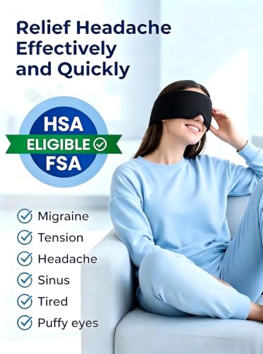 Cooling Gel Eye Mask for Puffy Eyes & Migraine Relief - Black-Blue