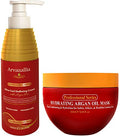 Curl Defining Cream with Argan Oil & Hydrating Hair Mask Bundle for Wavy & Curly Hair