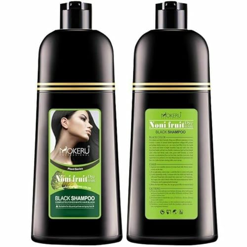 Organic Natural Black Hair Dye Shampoo - 5 Minute Noni Plant Hair Color