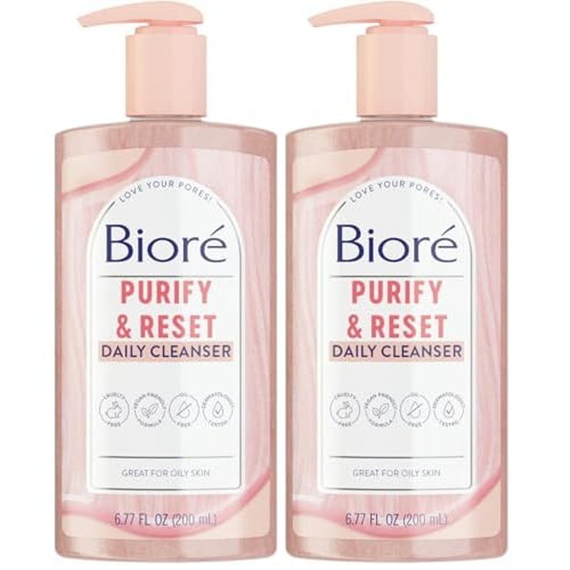Bior? Rose Quartz + Charcoal Daily Purifying Cleanser,Oil Free Facial Cleanser Energizes Skin,Dermatologist Tested and Cruelty Free,6.77 oz,(Pack of 2)