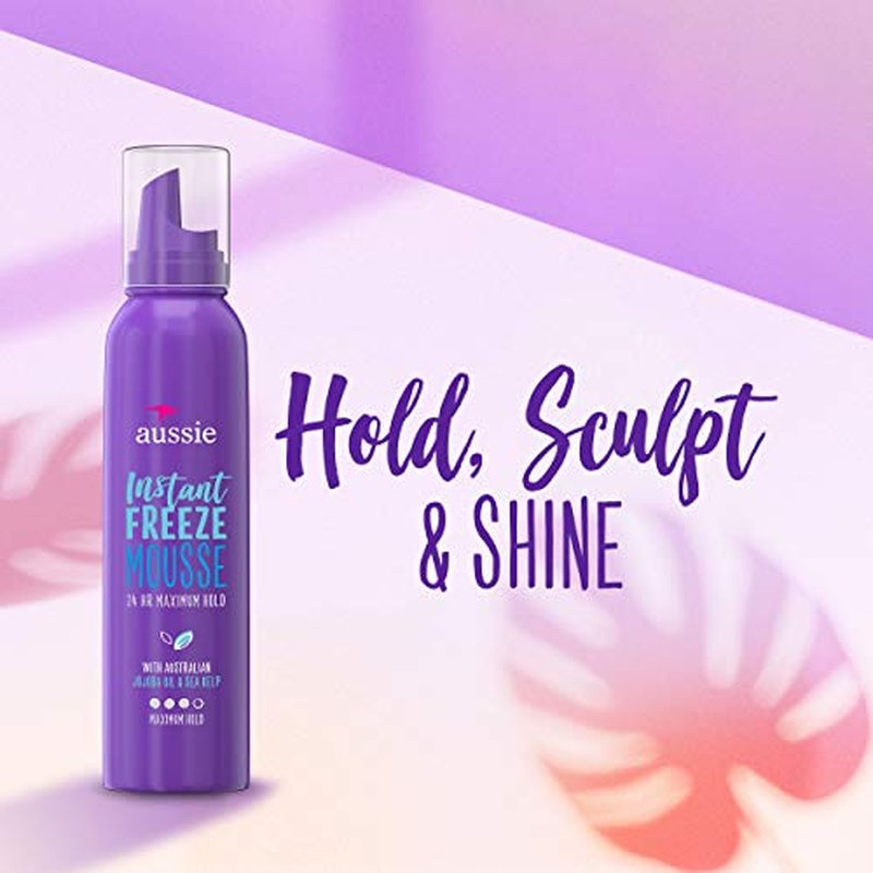 Aussie Mousse, with Jojoba & Sea Kelp, Instant Freeze, 24 Hour Hold, 6 fl oz, Triple Pack