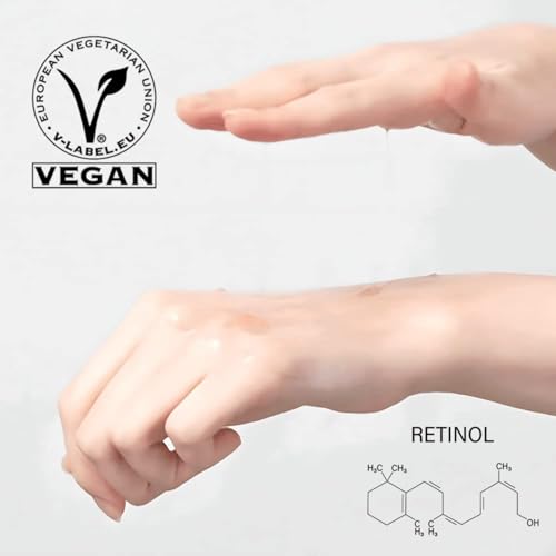 Retinol Vegan Facial Mask Pack of 10 Sheets - Anti-Aging & Fine Wrinkle Care