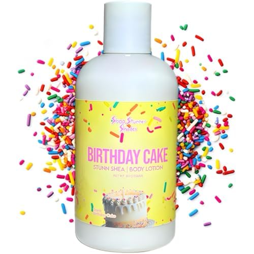 Shop Stunner Shades | Nourishing Daily Lightweight Shea Butter Moisturizering Scented Body Lotion, 8 fl oz (Birthday Cake)