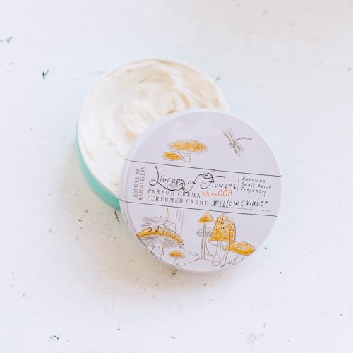 Library of Flowers Willow & Water Parfum Crema - Women’s Long-Lasting Body Lotion, 2.5 oz
