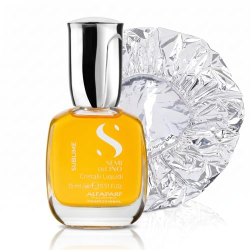 Vegan Hair Oil Serum with Heat Protectant & Treatment Cap - 2 Pack 15ML