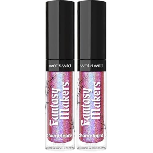 wet n wild Halloween Fantasy Makers Chameleon Chrome Lip Foil, Intense Multi-Chrome Pigment, Mesmerizing Blendable Color Shift Foil Finish, Cruelty-Free - Nymph's Whisper (Pack of 2)