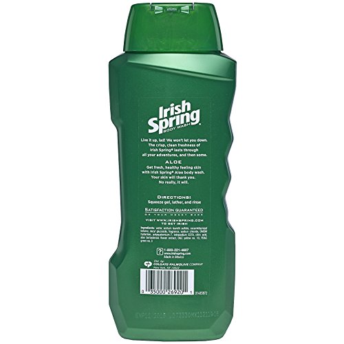 Irish Spring Aloe Vera Body Wash 18 Fl Oz Pack of 4 - Keeps Skin Fresh & Moisturized