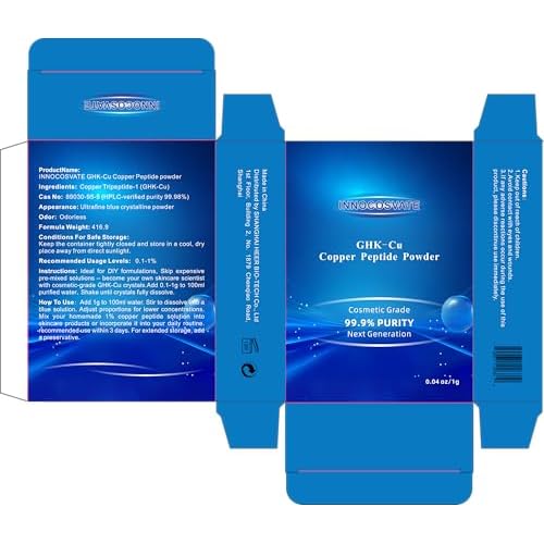 GHK-Cu Copper Peptide Powder 99.9% Pure -Cosmetic Grade Blue Copper Peptide for Anti-Aging & Skin Repair -Ultra-Fine Soluble Crystals£¨1G£©