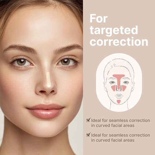 THE TOOL LAB 238 Layer Concealer Brush, Flat Makeup Brush for Precision Under Eye and Spot Coverage, Works with Liquid and Cream Concealers, Professional Kbeauty Makeup Tool