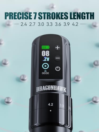Black Wireless Tattoo Pen Machine with 1 Battery - Atom2 Pro