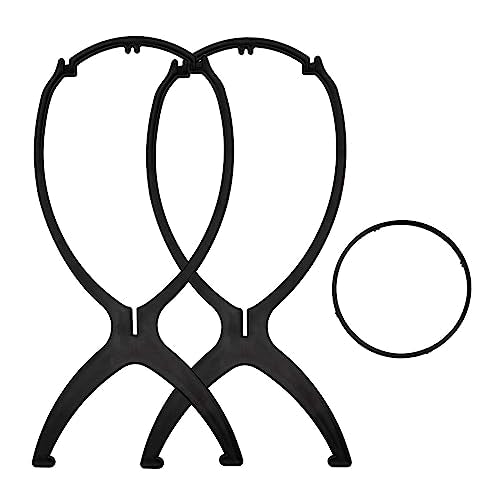 Portable Plastic Wig Stand Holder 14.2 Inch Black Travel Wig Display Rack Set of 30