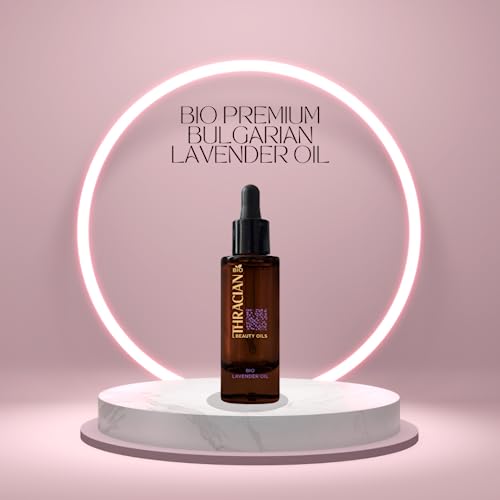 Thracian Bulgarian Beauty Lavender Oil with Bio Premium Certified Bulgarian Lavender, Anti-aging, Moisturizing Oil for Face, Body and Hair in 1.01 fl oz Glass with Dropper