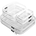 6 Pack Clear Hard Shell Zipper Case, See-Through Hard Plastic Organizer Pouches for Travel ? Toiletries, Makeup, Electronics & Pencils, Crush-Resistant Storage, 3 Sizes (2 Small/2 Medium/2 Large)