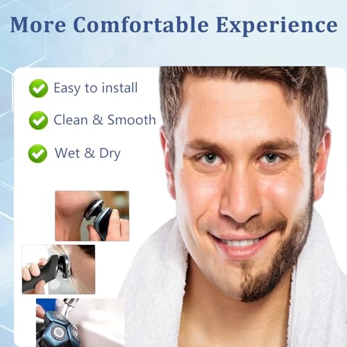 Blun Upgraded Rotary Shaver Head Replacement for Philips Norelco S5500 Series – 15 Blades
