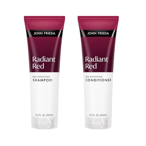 John Frieda Radiant Red Boosting Shampoo & Conditioner Set - 8.3 oz Pack of 2, New Packaging